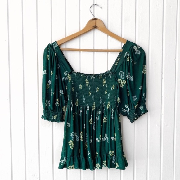 Free People Tops - Free People Delta Dawn Green Floral Top C